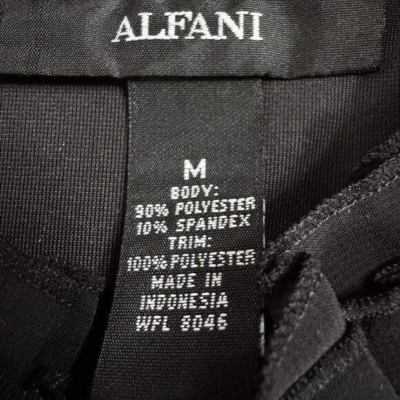 Alfani Black Sleeveless Velvet Tunic, Ruffled Placket & Stand Collar, Size M - Picture 2 of 7